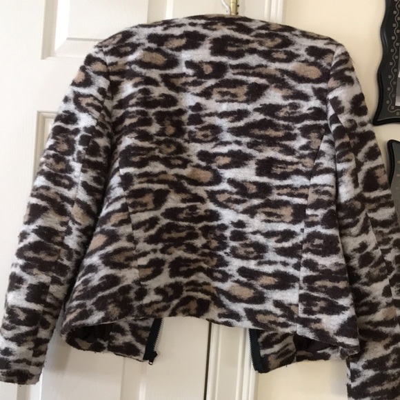 Vintage animal print multibrown zip collarless jacket Charter Club size10p - Picture 6 of 6